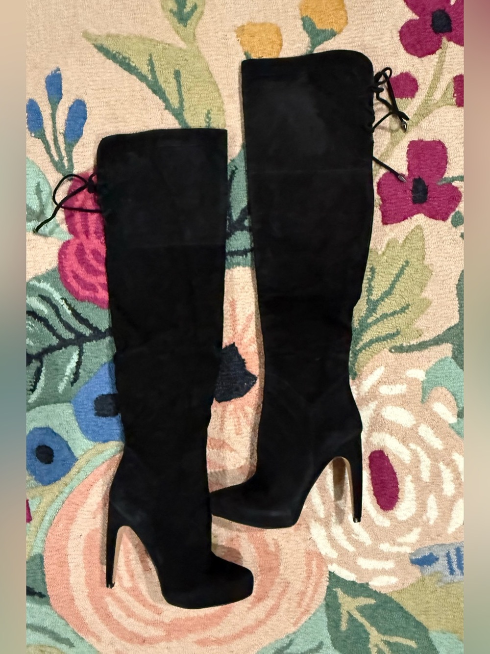 Over the knee black suede boot, size 7
